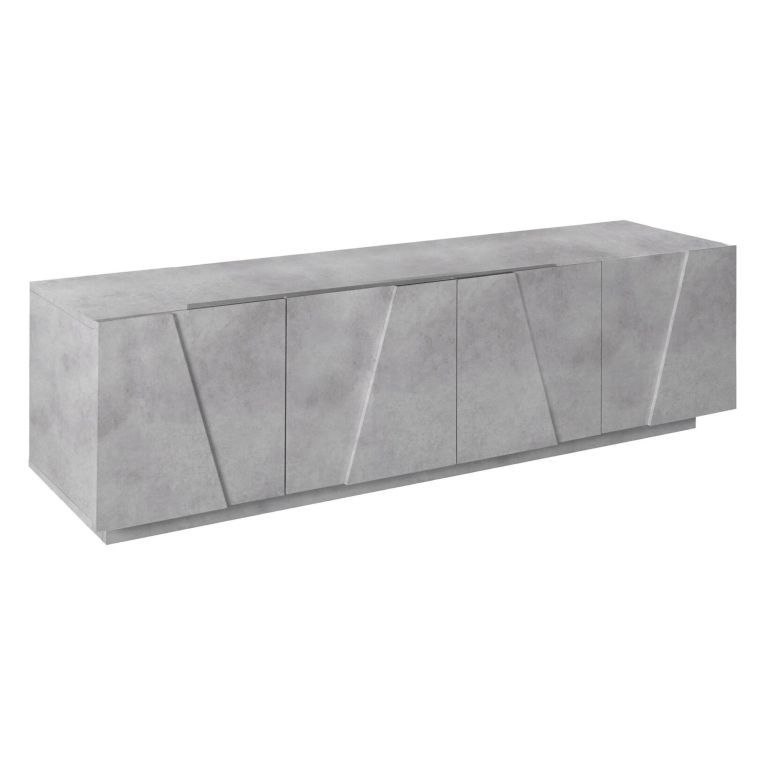 Base TV cemento 162x44x46h cm 4 ante e 1 cassetto - Acix