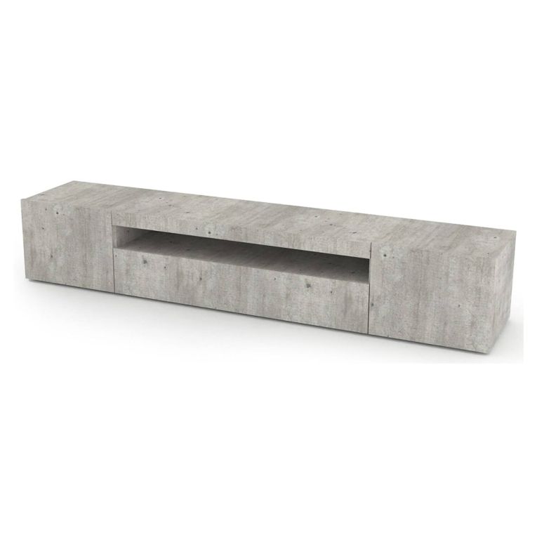 Base TV cemento 200x40x37h cm 3 ante in legno - Amore