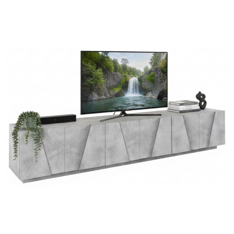 Base TV cemento 244x44x46h cm 6 ante e 1 cassetto - Aemilor