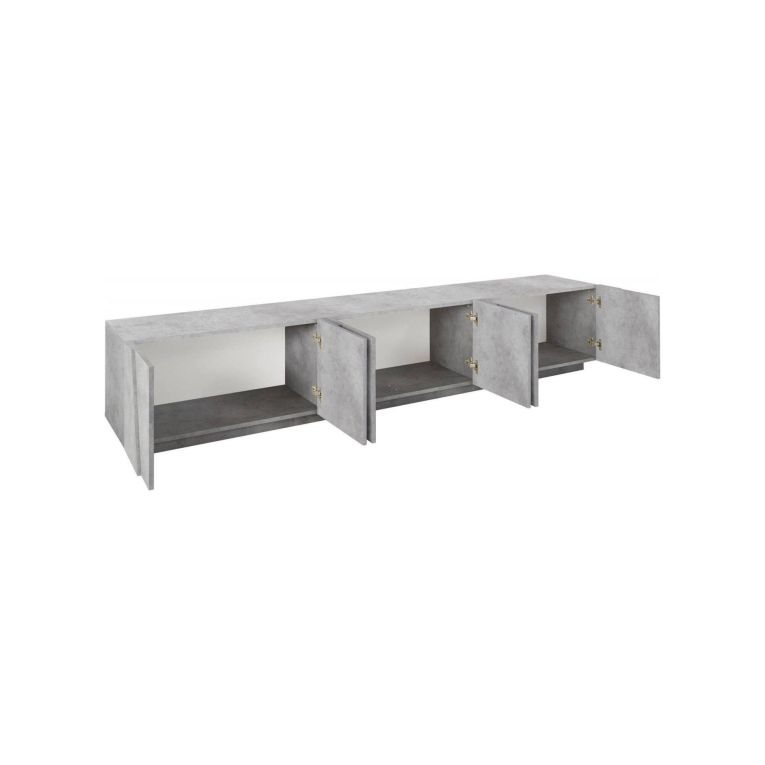 Base TV cemento 244x44x46h cm 6 ante e 1 cassetto - Aemilor