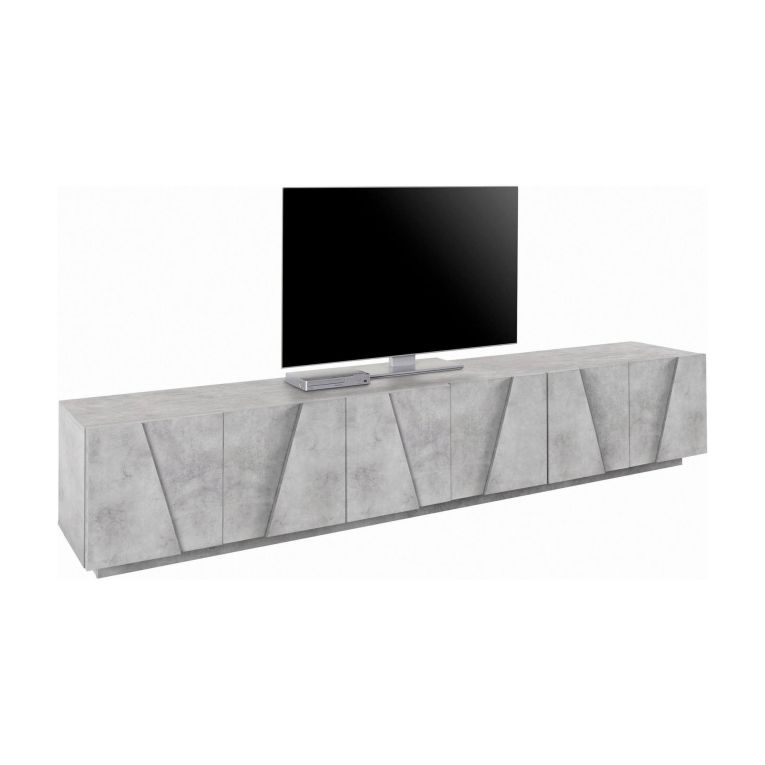 Base TV cemento 244x44x46h cm 6 ante e 1 cassetto - Aemilor
