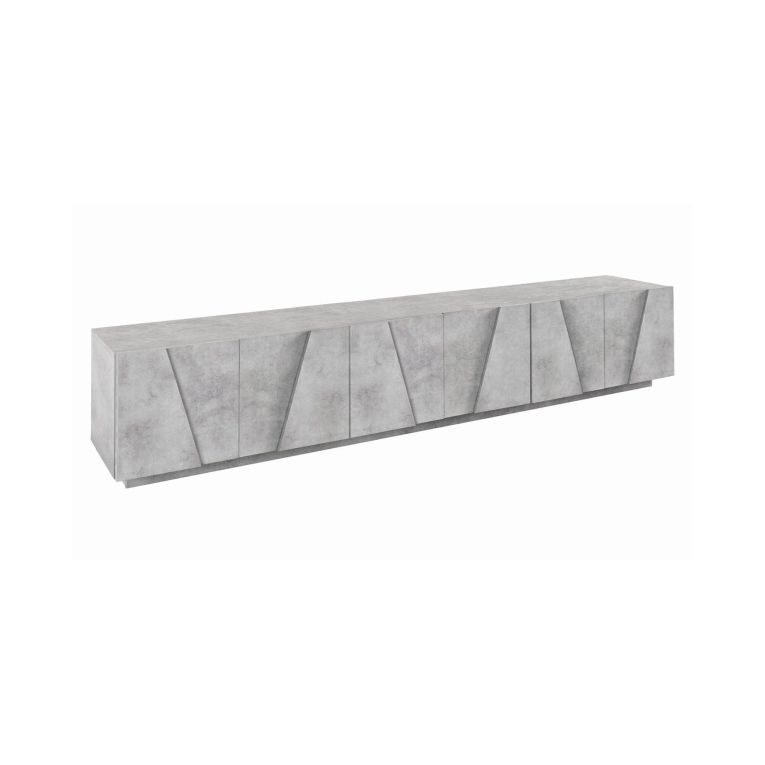 Base TV cemento 244x44x46h cm 6 ante e 1 cassetto - Aemilor