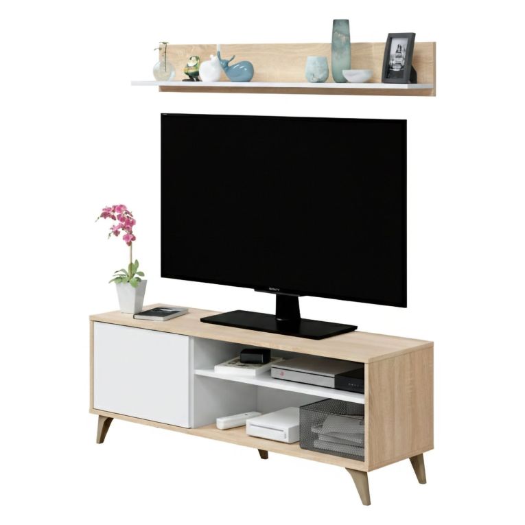 Base TV rovere 135x40x50h cm in legno - Amerino
