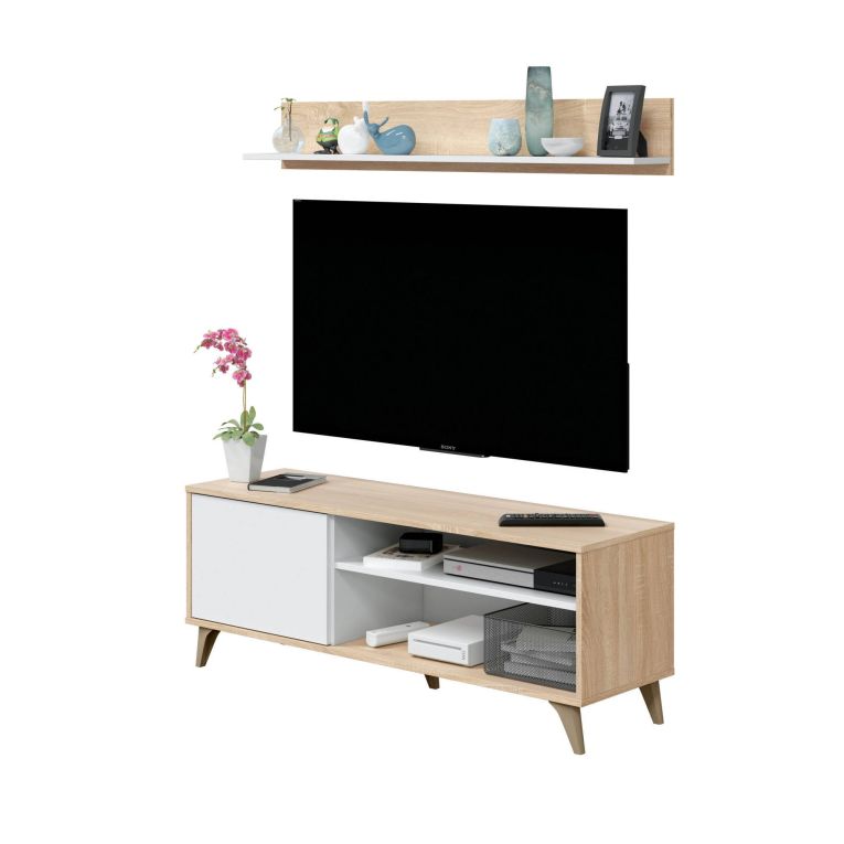 Base TV rovere 135x40x50h cm in legno - Amerino
