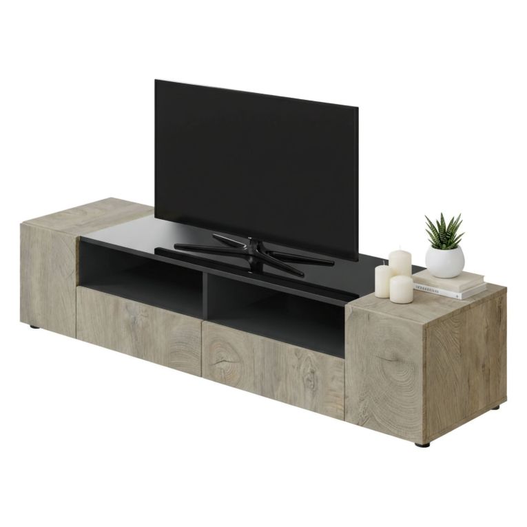 Base TV rovere 138x42x36h cm 4 ante - Ebe