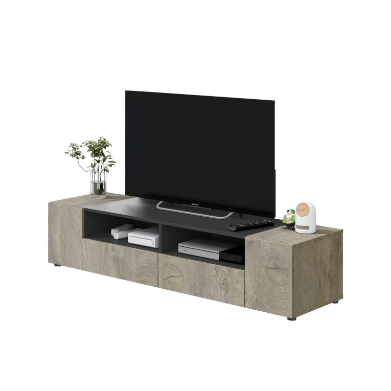 Base TV rovere 138x42x36h cm 4 ante - Ebe