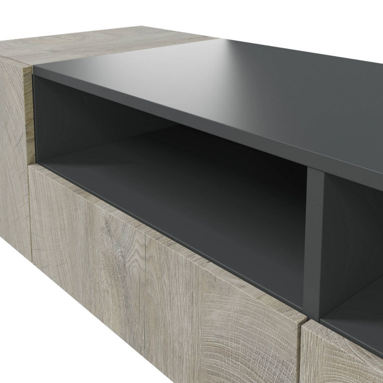 Base TV rovere 138x42x36h cm 4 ante - Ebe