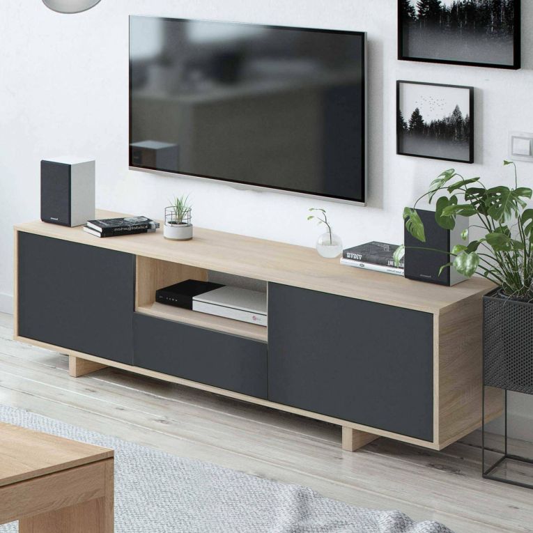 Base TV rovere 150x41x46h cm 3 ante - Andalusia