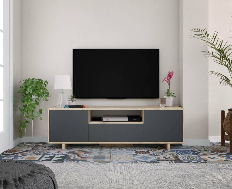 Base TV rovere 150x41x46h cm 3 ante - Andalusia