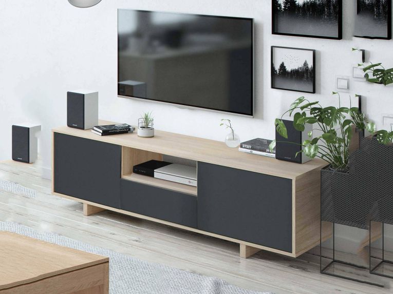 Base TV rovere 150x41x46h cm 3 ante - Andalusia