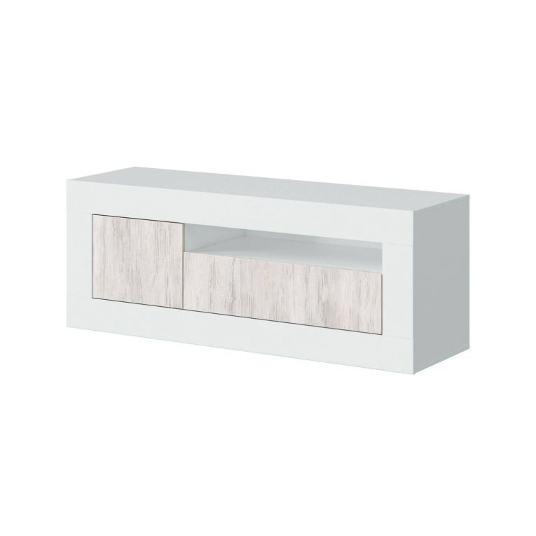 Base TV rovere e bianco 139x42x53h cm 2 ante - Kunzite