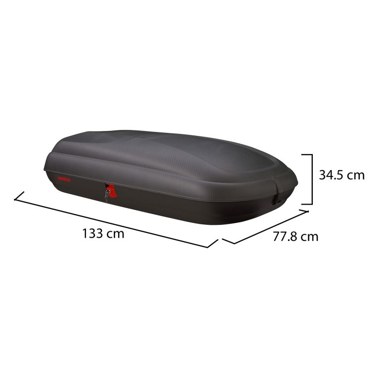Baule Auto Nero Finitura Effetto Carbonio Capacità 250 l, 55 kg, Apertura a Ribalta Made in Italy - Chivin