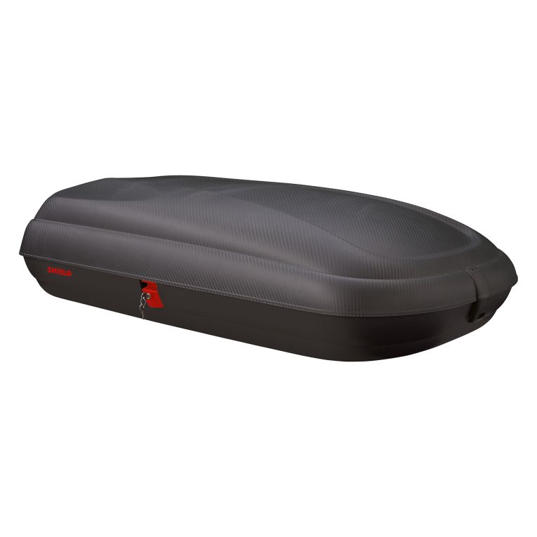 Baule Auto Nero Finitura Effetto Carbonio Capacità 250 l, 55 kg, Apertura a Ribalta Made in Italy - Chivin