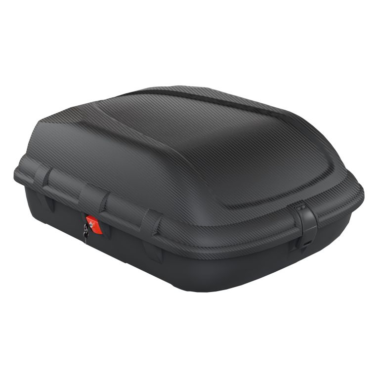 Baule Auto Nero Finitura Effetto Carbonio Capacità 270 l, 55 kg, Apertura a Ribalta Made in Italy - Chivin
