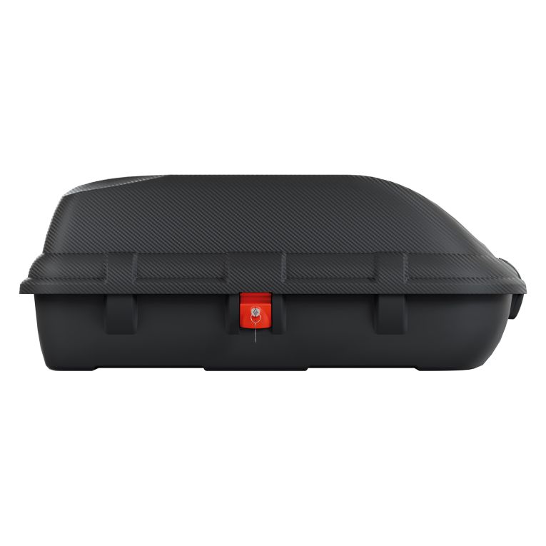 Baule Auto Nero Finitura Effetto Carbonio Capacità 270 l, 55 kg, Apertura a Ribalta Made in Italy - Chivin