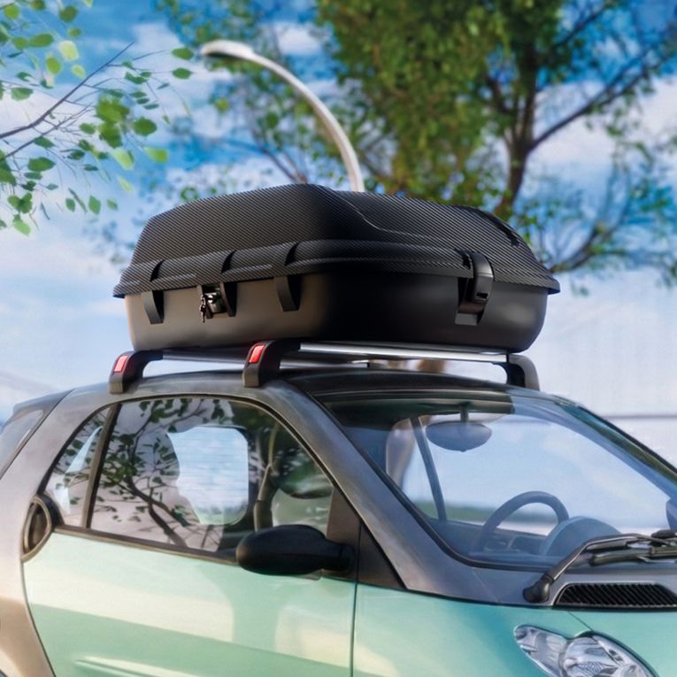 Baule Auto Nero Finitura Effetto Carbonio Capacità 270 l, 55 kg, Apertura Doppia Apertura Laterale Made in Italy - Copora