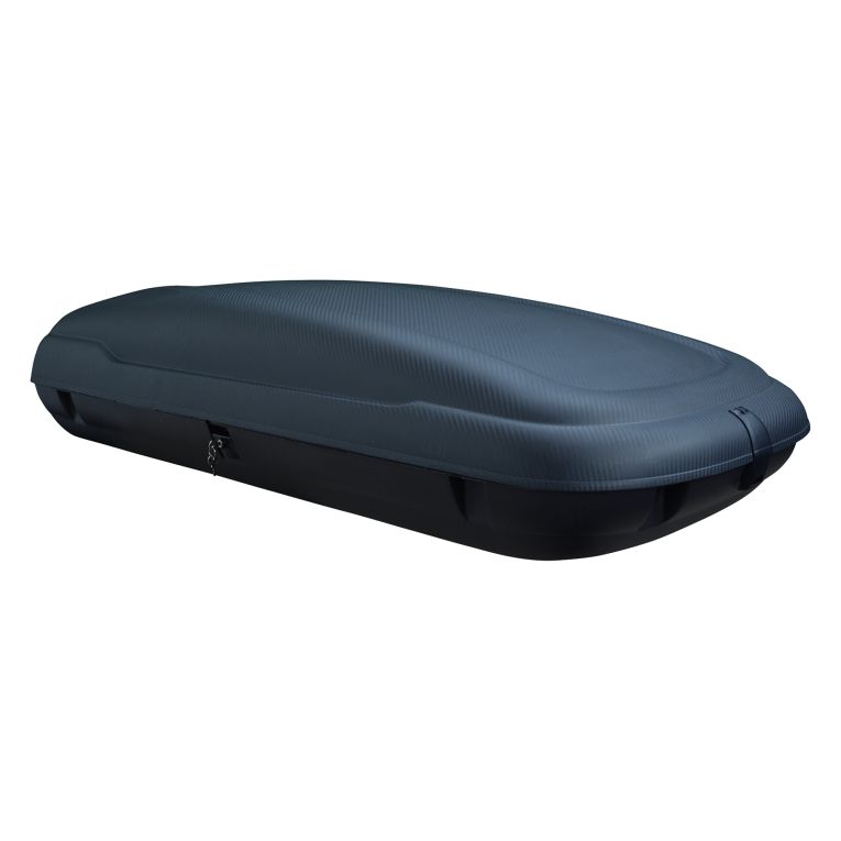 Baule Auto Nero Finitura Effetto Carbonio Capacità 350 l, 75 kg, Apertura a Ribalta Made in Italy - Chivin