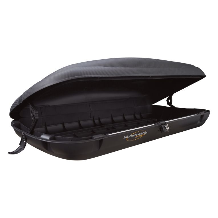 Baule Auto Nero Finitura Effetto Carbonio Capacità 350 l, 75 kg, Apertura Doppia Apertura Laterale Made in Italy - Copora