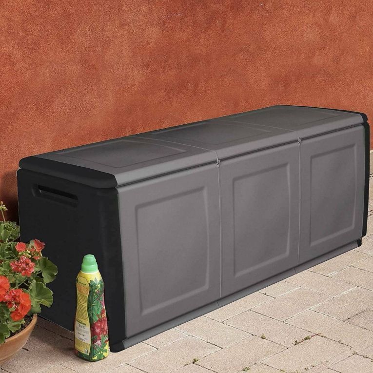 Baule da esterno grande 138x53x57h cm grigio chiaro e nero - Achse