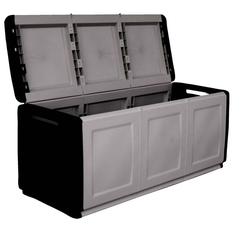 Baule da esterno grande 138x53x57h cm grigio chiaro e nero - Achse