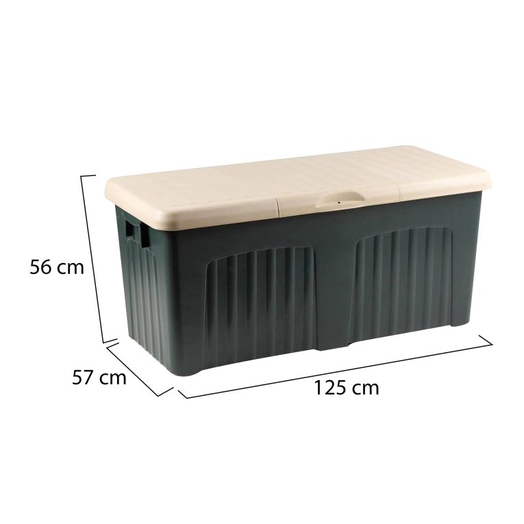 Baule da esterno resistente 57x125x56h cm grigio - Asco