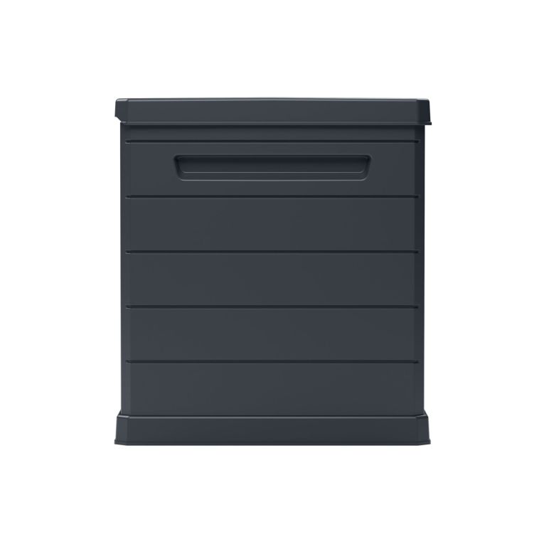 Baule Nero Antracite Resistente ai Raggi uv Impermeabile Capacità 350 l Chiusura Lucchetto 118.5x52x56.8h cm, Materiale Piano in Plastica - Nurri