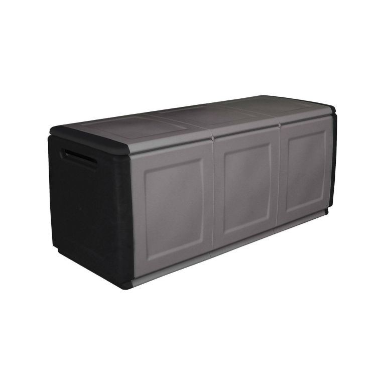 Baule Zele, Cassapanca multiuso, Baule contenitore, Box portaoggetti, 100% Made in Italy, 138x53h57 cm, Grigio chiaro e Nero