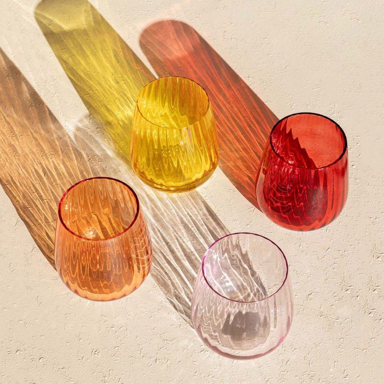 Bicchieri Arancione 450 ml Adatto per Lavastoviglie, - Nigara