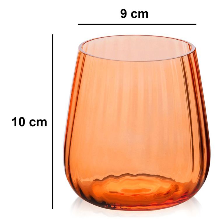 Bicchieri Arancione 450 ml Adatto per Lavastoviglie, - Nigara
