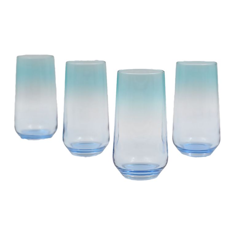 Bicchieri blu Turchese set da 4 470 ml Sfumatura Colore Struttura Turchese, - Nerihane