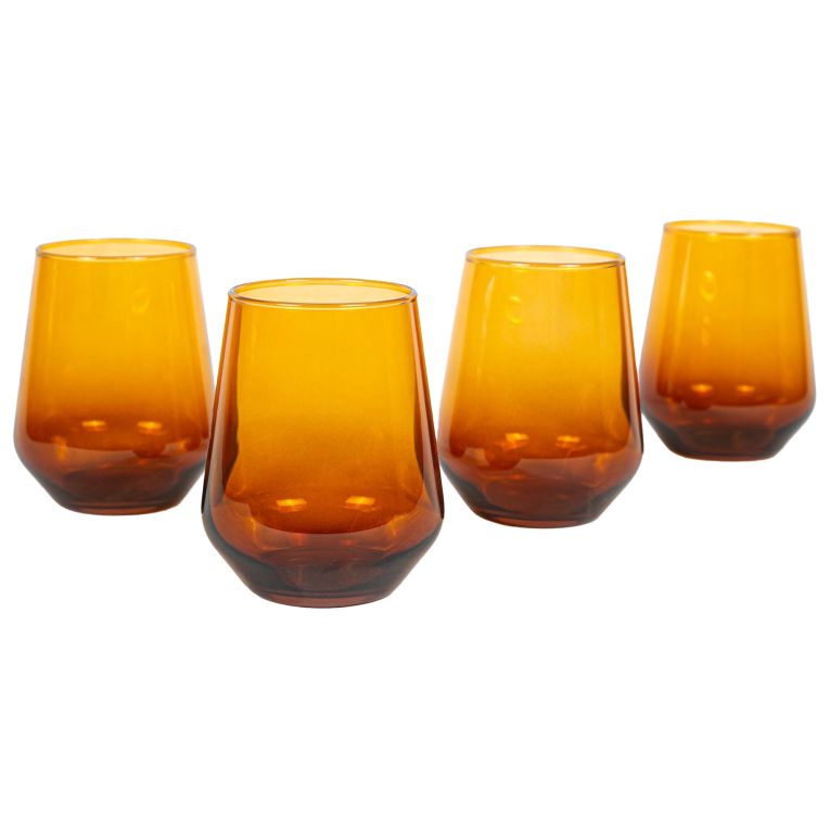 Bicchieri Giallo blu set da 4 425 ml Colore Struttura blu, - Nesale