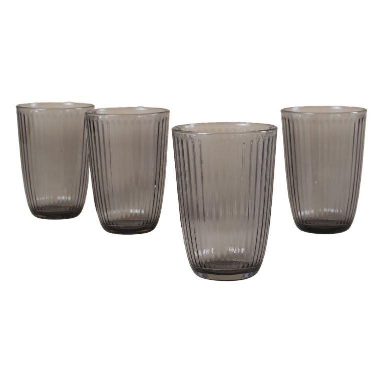 Bicchieri Grigio Fume set da 4 395 ml Sfumatura Colore Struttura Fume, - Nesomeno
