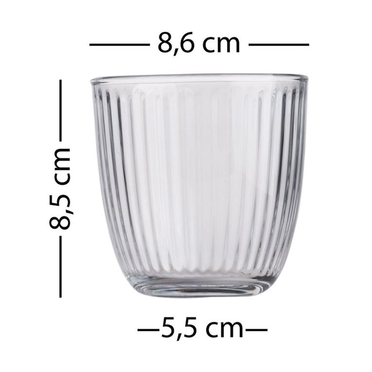 Bicchieri Trasparente Multicolore set da 4 290 ml Colore Struttura Multicolore, - Neniromo