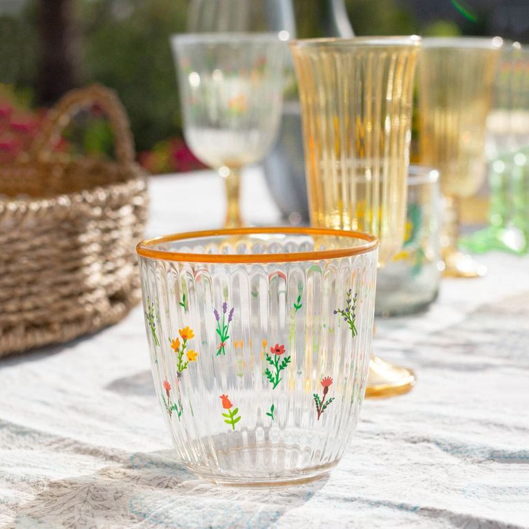 Bicchieri Trasparente Multicolore set da 4 290 ml Colore Struttura Multicolore, - Neniromo
