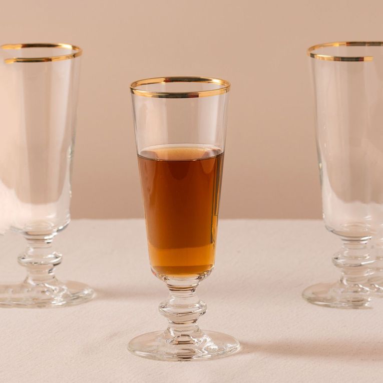 Bicchieri Trasparente oro set da 4 180 ml Colore Struttura oro, - Nesivano
