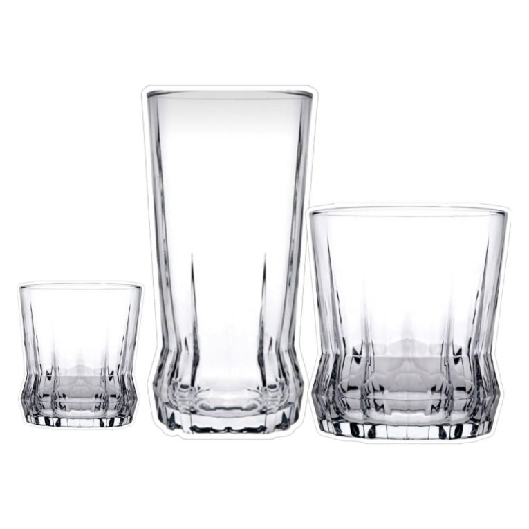 Bicchieri Trasparente set da 6 110 ml Adatto per Lavastoviglie, - Paso