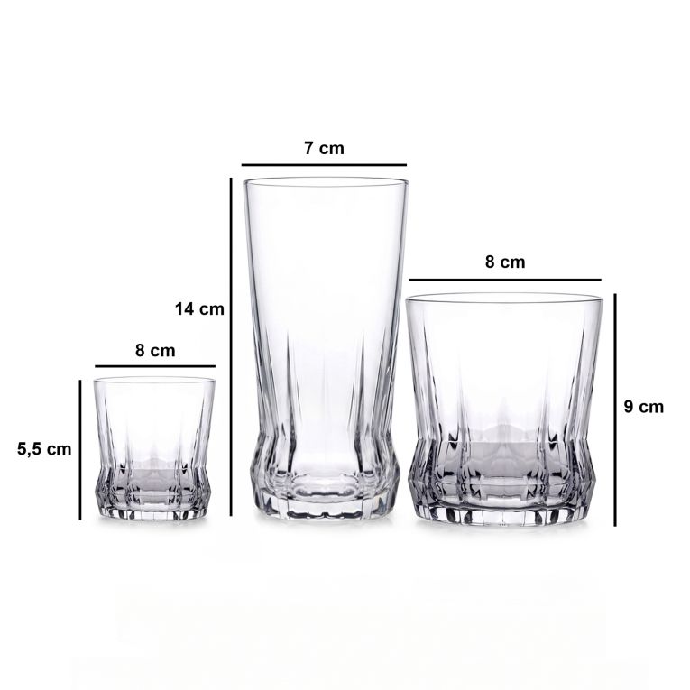 Bicchieri Trasparente set da 6 110 ml Adatto per Lavastoviglie, - Paso