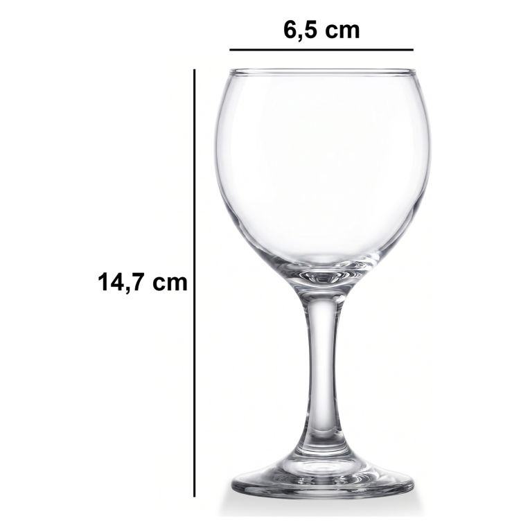 Bicchieri Trasparente set da 6 210 ml Adatto per Lavastoviglie, - Radabali