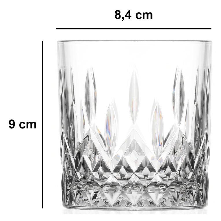 Bicchieri Trasparente set da 6 330 ml Adatto per Lavastoviglie, - Patomi