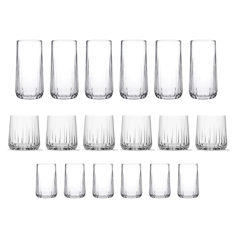 Bicchieri Trasparente set da 6 360 ml Adatto per Lavastoviglie, - Pata