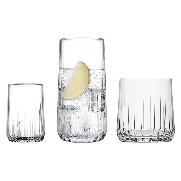 Bicchieri Trasparente set da 6 360 ml Adatto per Lavastoviglie, - Pata