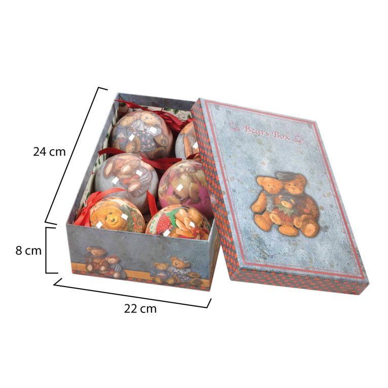 Box 6 sfere natalizie, multicolor