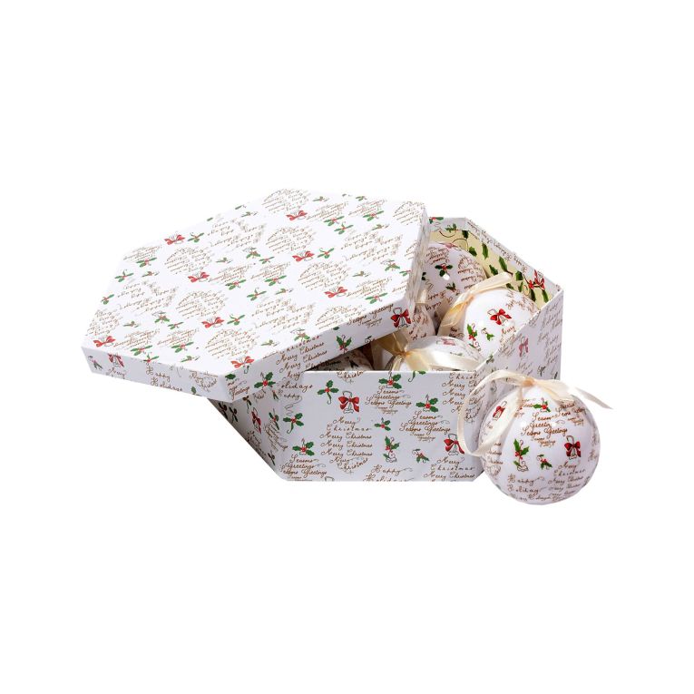 Box 7 sfere natalizie, bianco