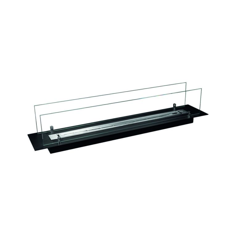 Bruciatore Affi, 99x19 h21 cm, Nero e Argento
