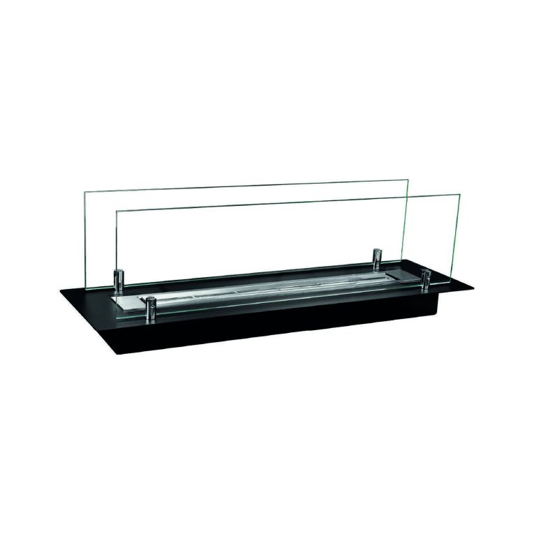 Bruciatore Affile, 65x65 h21 cm, Nero e Argento