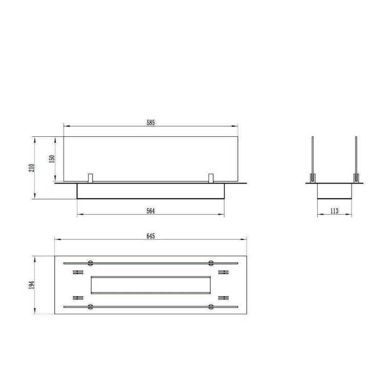 Bruciatore Affile, 65x65 h21 cm, Nero e Argento