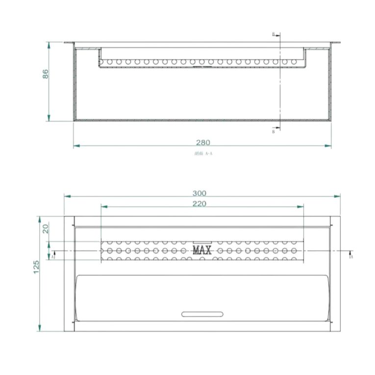 Bruciatore Aquara, 13x30 h9 cm, Argento