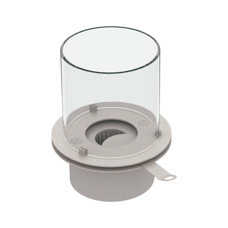 Bruciatore Ardore, 25x25 h31 cm, Grigio e Trasparente