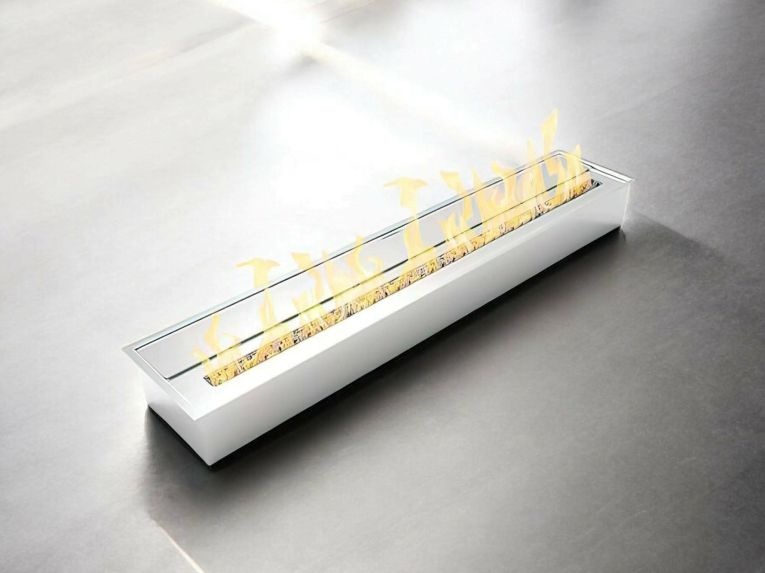 Bruciatore Argento Combustibile Bioetanolo Ecoflame Installazione Incasso, Adatto per Camino - Andrano