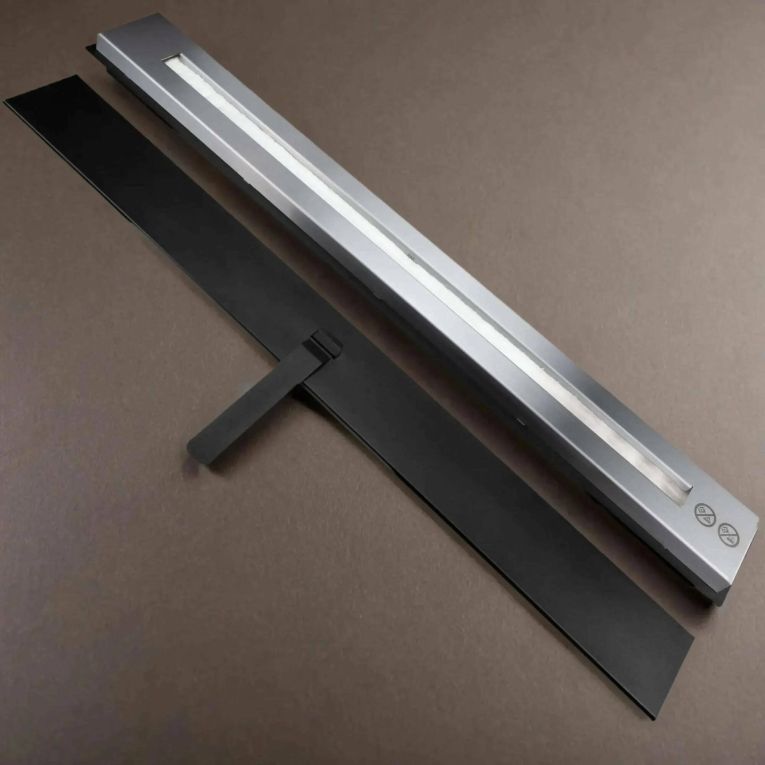 Bruciatore Dsantopadr, Fornello, Elemento riscaldante, Inceneritore, Made in Italy, 11x90 h5 cm, Nero e Argento
